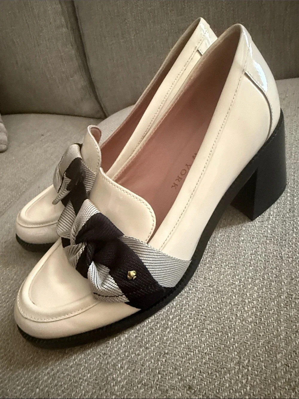 kate spade Leandra Heeled Loafer Bow Block